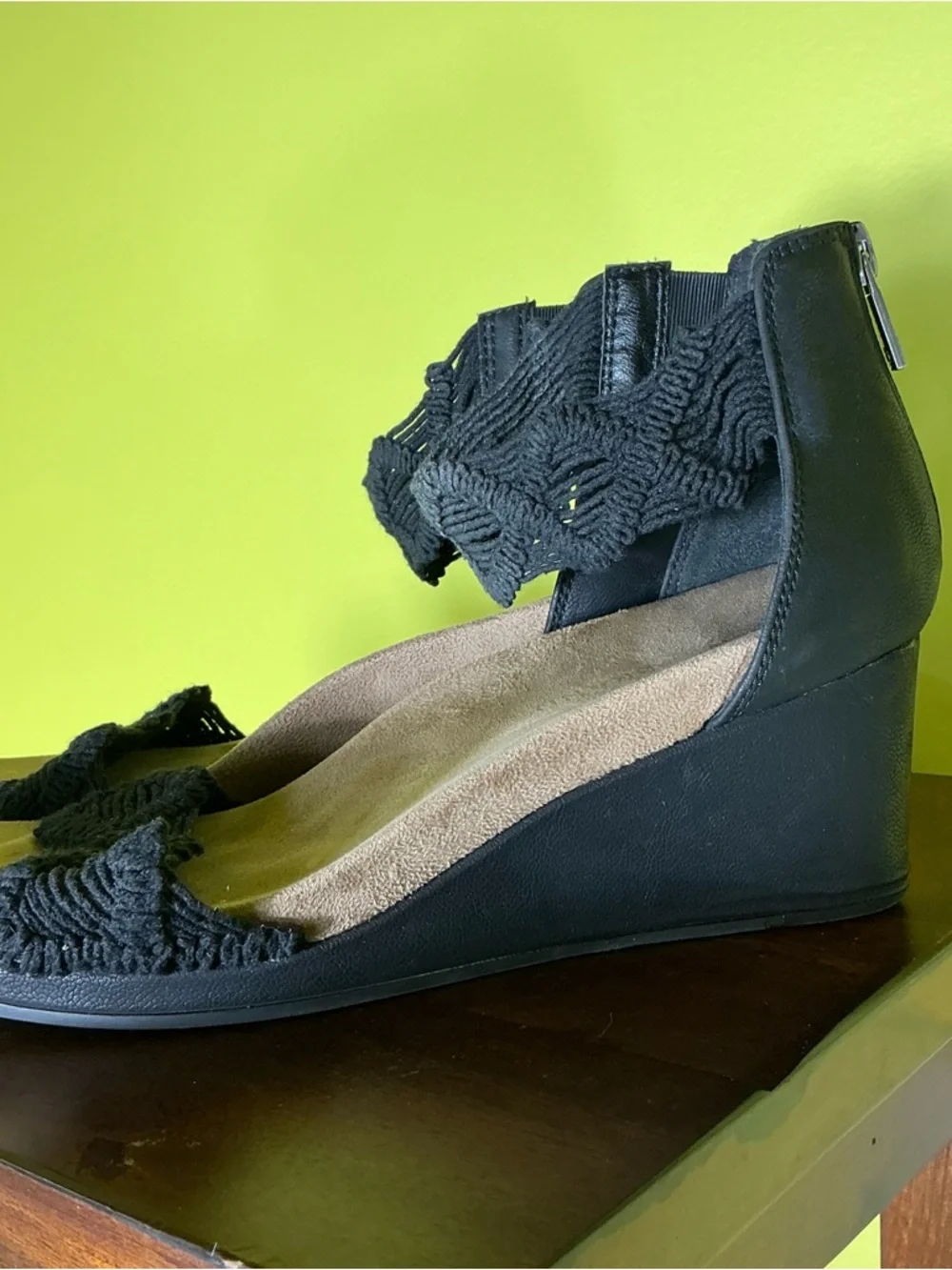 Lucky Brand Kaydn Crochet Wedge Heels